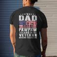 I Am A Dad A Pawpaw And A Veteran Fathers Day Mens Back Print T-shirt Gifts for Him