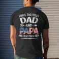 I Have Two Titles Dad And Papa Retro Usa Flag Fathers Day Mens Back Print T-shirt Gifts for Him