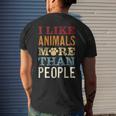 I Like Animals More Than People Funny Vegan Vegetarian Mens Back Print T-shirt Gifts for Him