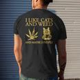 I Like Cats And Weed And Maybe 3 People Mens Back Print T-shirt Gifts for Him