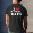 I Love Baseball Boys I Heart Baseball Boys Funny Mens Back Print T-shirt Gifts for Him