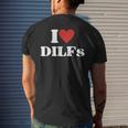 I Love Dilfs Red Heart Mens Back Print T-shirt Gifts for Him