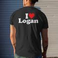 I Love Heart Logan Mens Back Print T-shirt Gifts for Him