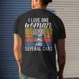 I Love One Woman And Several Cars Muscle Car Cars Funny Gifts Mens Back Print T-shirt Gifts for Him