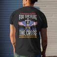 I Proudly Stand For The Flag And Kneel For The Cross Veteran Mens Back Print T-shirt Gifts for Him