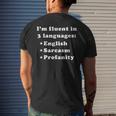 Im Fluent In 3 Languages English Sarcasm Profanity Mens Back Print T-shirt Gifts for Him