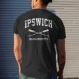 Ipswich Massachusetts Vintage Nautical Crossed Oars Men's T-shirt Back Print Gifts for Him