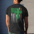 Irish American Flag Ireland Flag St Patricks Day Cross Men's T-shirt Back Print Gifts for Him