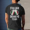 Italian Drinking Team Salute Italy Flag Funny Oktoberfest Mens Back Print T-shirt Gifts for Him