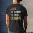 Janet The Best Woman Myth Legend Best Name Janet Men's Back Print T-shirt Gifts for Him
