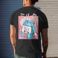 Japanese Kawaii Cow Milk Shake Carton Retro 90S Men's Back Print T-shirt Gifts for Him