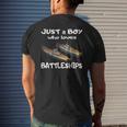 Just A Boy Who Loves Battleships & Bismarck German Ship Ww2 Men's T-shirt Back Print Gifts for Him