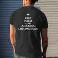 Keep Calm Its Only An Extra Chromosome Down Syndrome Graphic Mens Back Print T-shirt Gifts for Him