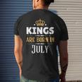 Kings Are Born In July Birthday Crown Mens Back Print T-shirt Gifts for Him
