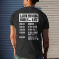 Lawn Mower Hourly Rate Mowing Gardener Grass Yard Kids Men Mens Back Print T-shirt Gifts for Him