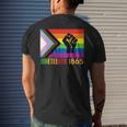 Lesbian Junenth 1865 Lgbt Gay Pride Flag Black History Men's T-shirt Back Print Gifts for Him
