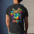 Lgbt Lesbian Gay Pride Swedish Vallhund Dog Mens Back Print T-shirt Gifts for Him