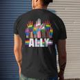 Lgbtq Ally For Gay Pride Month Transgender Flag Distressed Mens Back Print T-shirt Gifts for Him