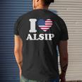 I Love Alsip I Heart Alsip Men's T-shirt Back Print Gifts for Him
