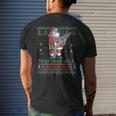 Machine Santa Claus Gun Lover Ugly Christmas Sweater Men's T-shirt Back Print Gifts for Him