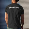 Mahjong Player Job Outfit Costume Retro College Arch Men's Back Print T-shirt Gifts for Him