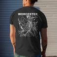 Massachusetts Souvenir Worcester City Street Map Men's T-shirt Back Print Gifts for Him