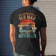 Mb Never Underestimate An Old Man With A Rottweiler Men's T-shirt Back Print Gifts for Him
