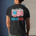 Merica Funny 4Th Of July Beer Patriotic Usa Flag American Mens Back Print T-shirt Gifts for Him