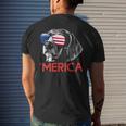 Merica Weimaraner American Flag 4Th Of July Men's T-shirt Back Print Gifts for Him