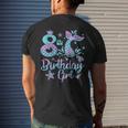 Mermaid Birthday Girl 8 Year Old Its My 8Th Bday Mermaid Mens Back Print T-shirt Gifts for Him