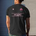 Miami Palm Tree Sunset Mini Pink Badge - Designer Edition Mens Back Print T-shirt Gifts for Him Miami Palm Tree Sunset Mini Pink Badge - Designer Edition Mens Back Print T-shirt Gifts for Him
