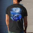 Moon Dolphin Space Dolphins Mens Back Print T-shirt Gifts for Him