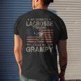 My Favorite Lacrosse Player Calls Me Grampy Fathers Day Mens Back Print T-shirt Gifts for Him