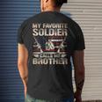 My Favorite Soldier Calls Me Brother Us Army Brother Mens Back Print T-shirt Gifts for Him