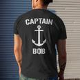 Nautical Captain Bob Personalized Boat Anchor Mens Back Print T-shirt Gifts for Him