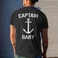 Nautical Captain Gary Personalized Boat Anchor Mens Back Print T-shirt Gifts for Him