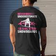 Never Underestimate A Girl Snowboard Snowboarder Wintersport Mens Back Print T-shirt Gifts for Him
