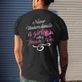 Never Underestimate A Girl With A French Horn Gift Idea Mens Back Print T-shirt Gifts for Him