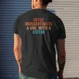 Never Underestimate A Girl With A Guitar Retro Funny Guitar Mens Back Print T-shirt Gifts for Him