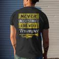 Never Underestimate A Girl With A Trumpe Mens Back Print T-shirt Gifts for Him