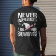 Never Underestimate A Snowboard Girl Funny Snowboarding Gift Mens Back Print T-shirt Gifts for Him