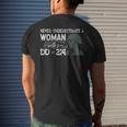 Never Underestimate A Woman With A Dd214 Veterans Day Gift Mens Back Print T-shirt Gifts for Him