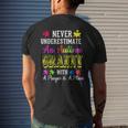 Never Underestimate An Autism GrannyAwareness Autism Funny Gifts Mens Back Print T-shirt Gifts for Him