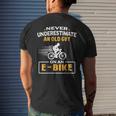Never Underestimate An Old Guy On An Ebike Biking Gift Gift For Mens Mens Back Print T-shirt Gifts for Him