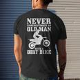 Never Underestimate An Old Man On Dirt Bike Funny Motocross Mens Back Print T-shirt Gifts for Him