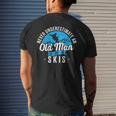 Never Underestimate An Old Man On Skis Funny Skiing Skier Mens Back Print T-shirt Gifts for Him