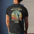 Never Underestimate An Old Man Who Loves Fishing June Mens Back Print T-shirt Gifts for Him