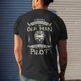 Never Underestimate An Old Man Who Was A Pilot Funny Gift Old Man Funny Gifts Mens Back Print T-shirt Gifts for Him