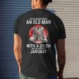 Never Underestimate An Old Man With A Dd214 Born In January Mens Back Print T-shirt Gifts for Him