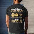 Never Underestimate An Old Man With A Fiddle Great Country Man Musical Gift Mens Back Print T-shirt Gifts for Him